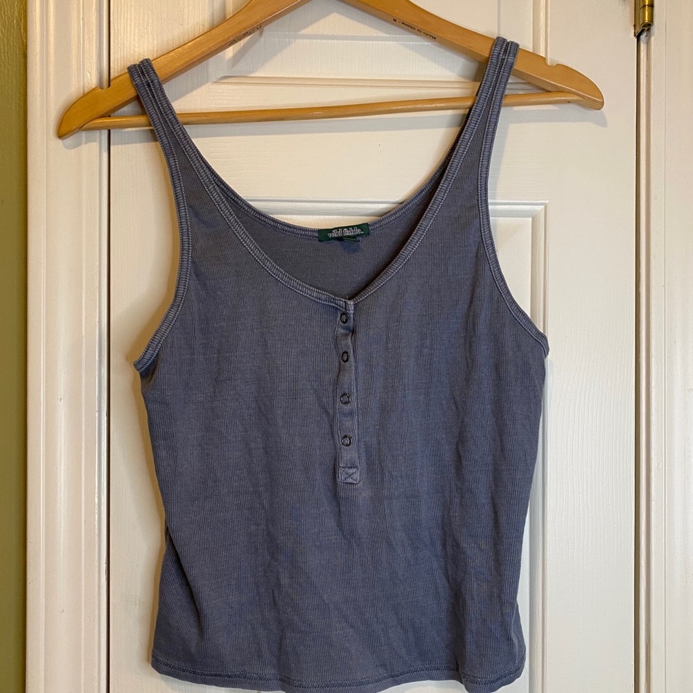 Wild Fable Dark Blue/Grey Henley Tank Top!
